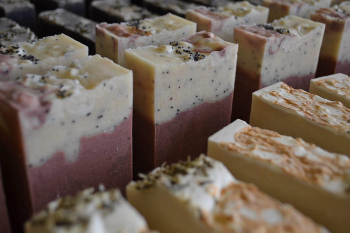 An image of a collection of hand crafted soaps