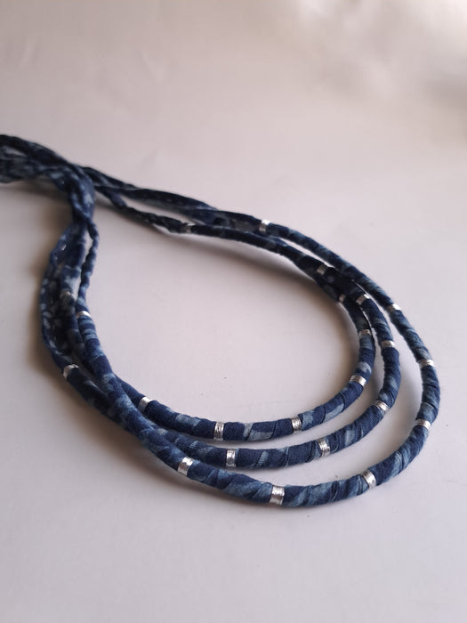 Zero Waste Indigo Necklace - Handmade