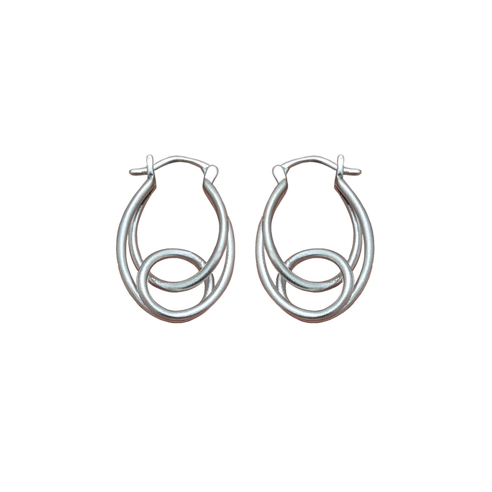 Transmigration Rhodium Plated Earrings