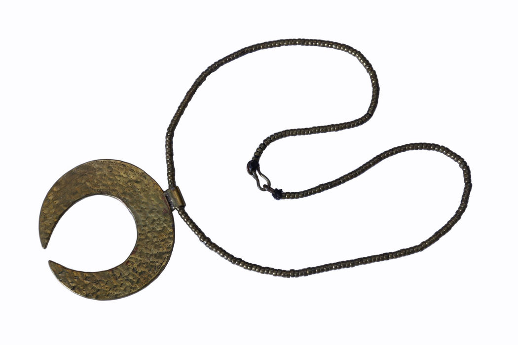 Brass Necklace - Moon