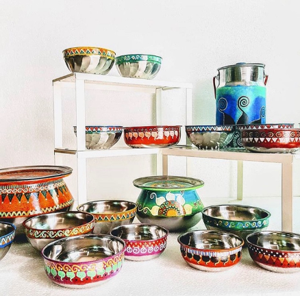 Truck art themed collection of serving pots