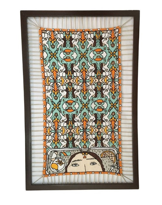 Little Girl, Big Appetite Large Framed Textile Artwork - Limited Edition