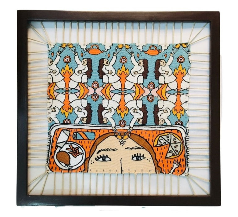 Little Girl, Big Appetite Framed Textile Artwork - Limited Edition