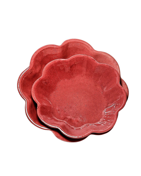 Daisy Plates - Maroon