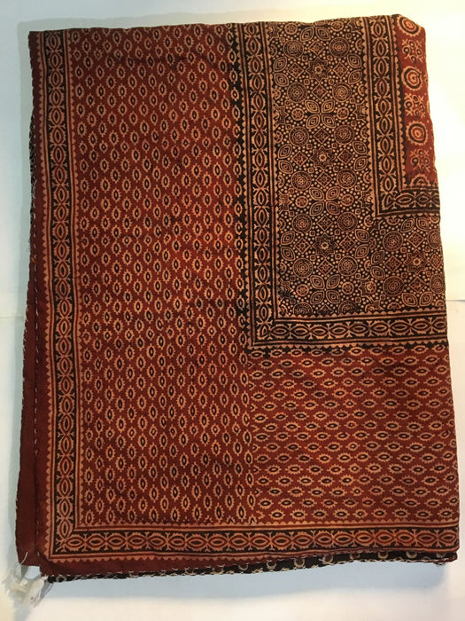 Organic Dyed Handblocked Quilted Squares Rilli -  Reversible