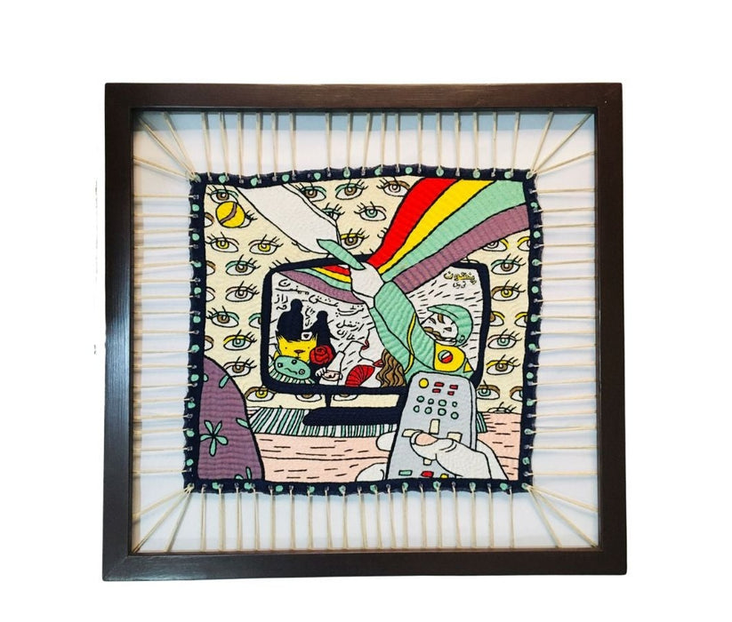 Even Gibberish Framed Textile Artwork - Limited Edition