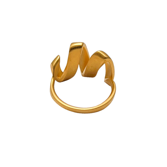 Flowing Around Rhodium Gold Ring