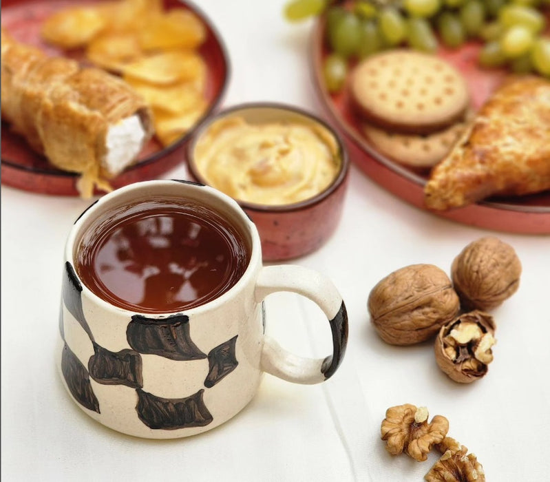 Monochrome Chequered Mug