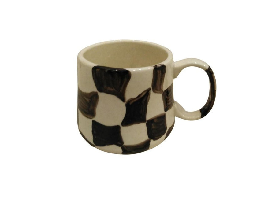 Monochrome Chequered Mug