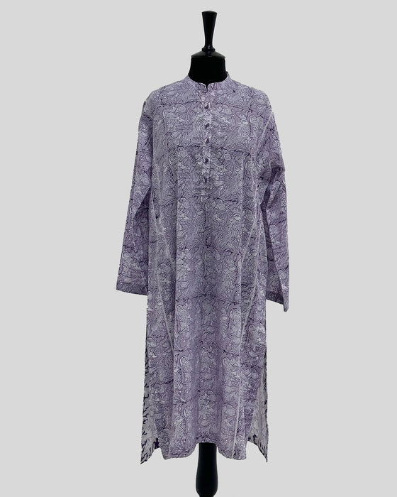 Love in Lilac - Handblocked Kurta