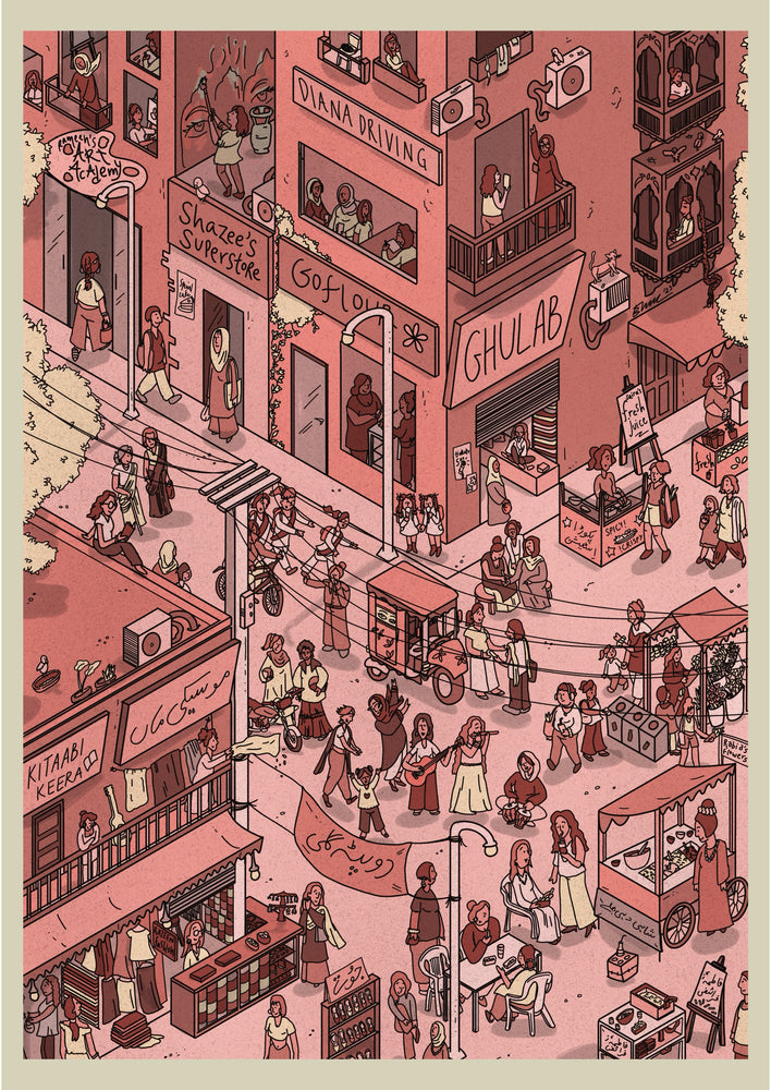 Pink Bazaar Print (A3)