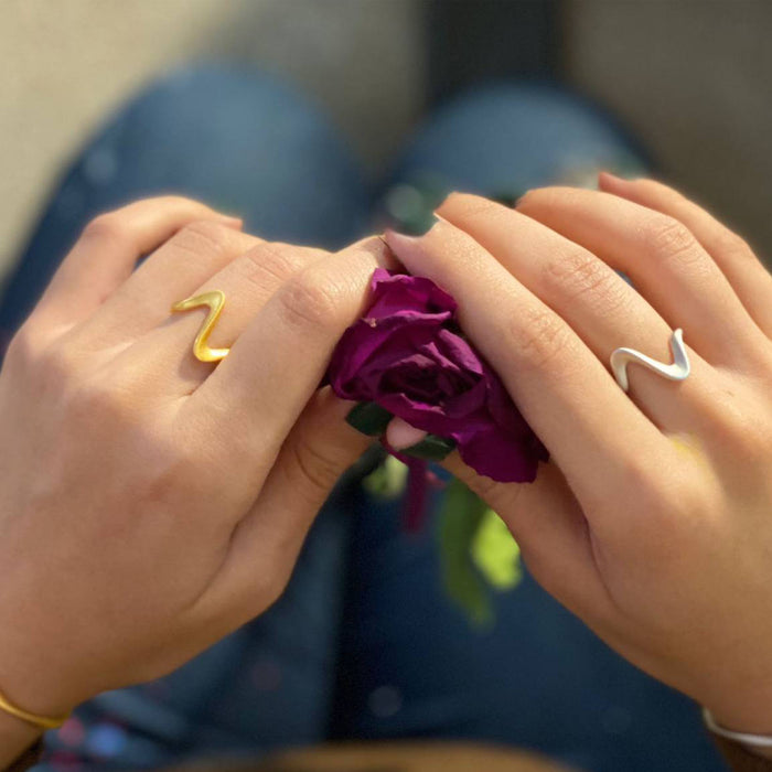 Riding the Waves Gold Plated Ring