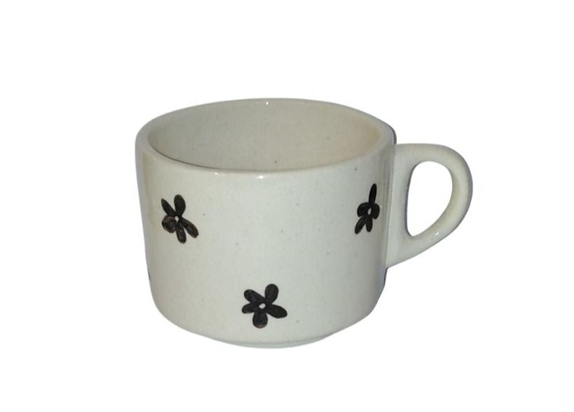 Monochrome Flowers Mug