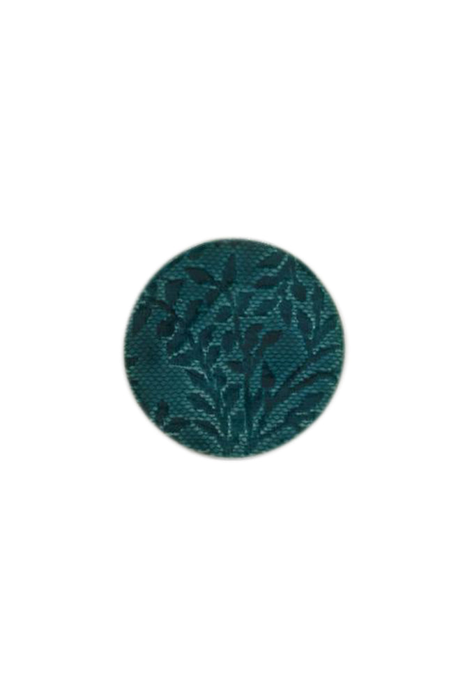 Round Ceramic Coasters - Turquoise Fern