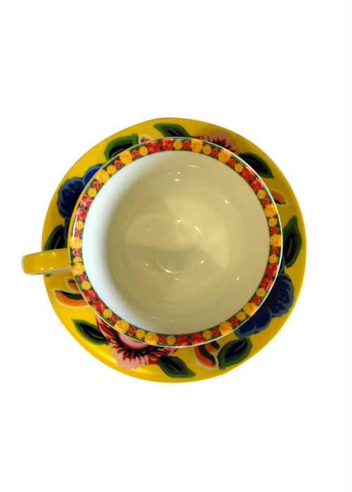 Tea Cup & Saucer - Yellow