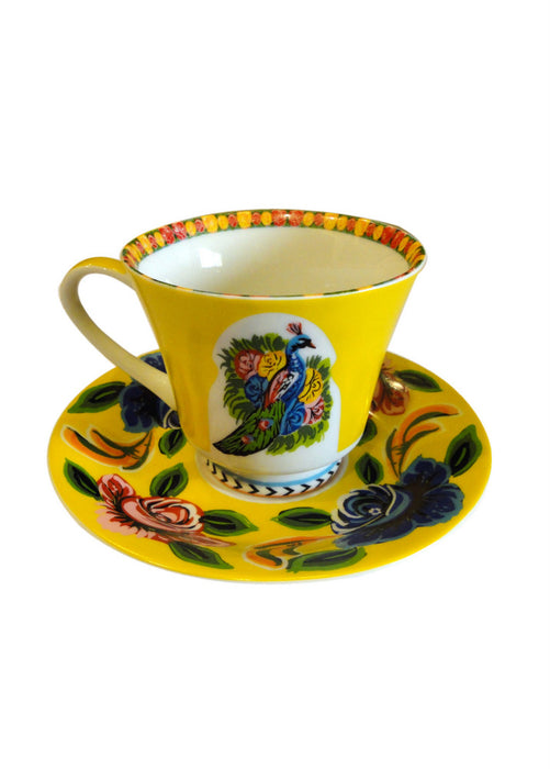 Tea Cup & Saucer - Yellow