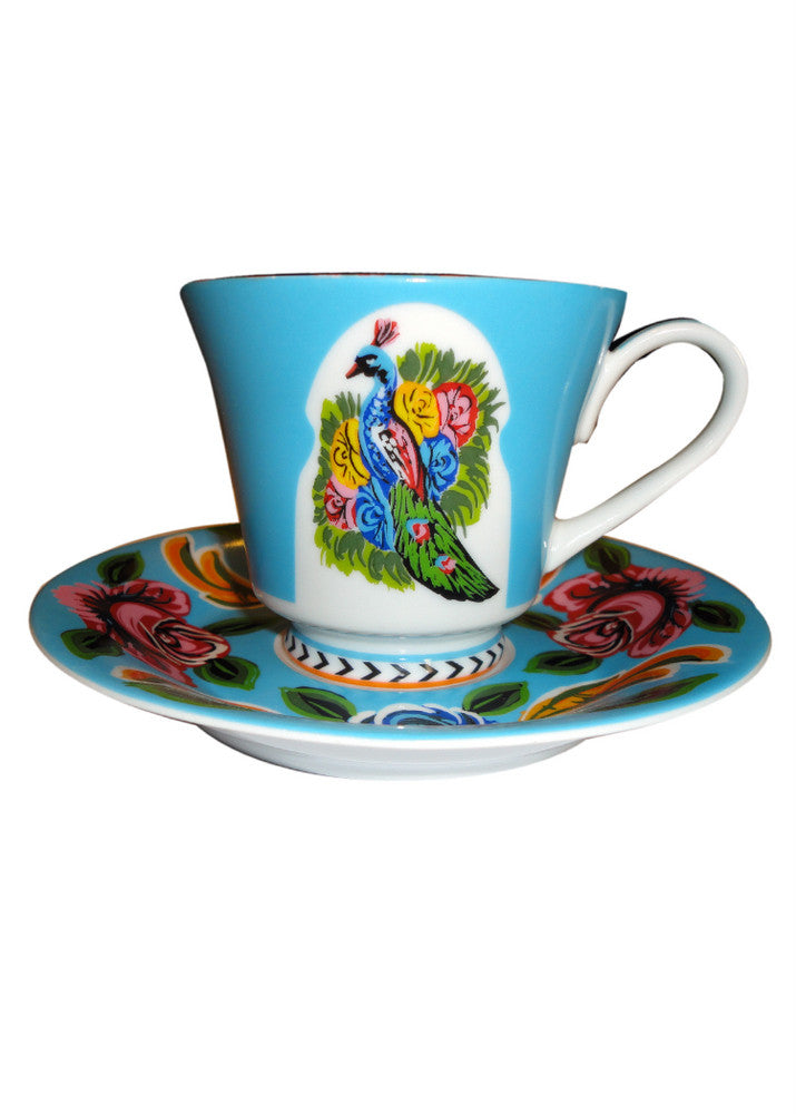 Tea Cup & Saucer - Sky Blue