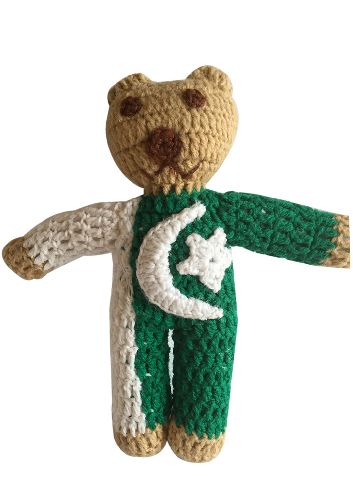 Pakistan Flag Handmade Crochet Teddy Bear