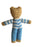 Blue and White Stripe Handmade Crochet Teddy Bear