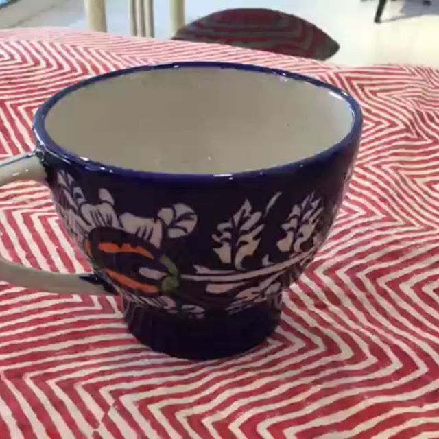 Over Sized Mug - Summer Garden with Orange Pop