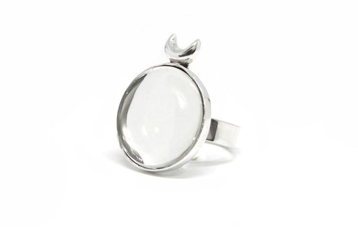 Crescent & Kundan Glass Ring