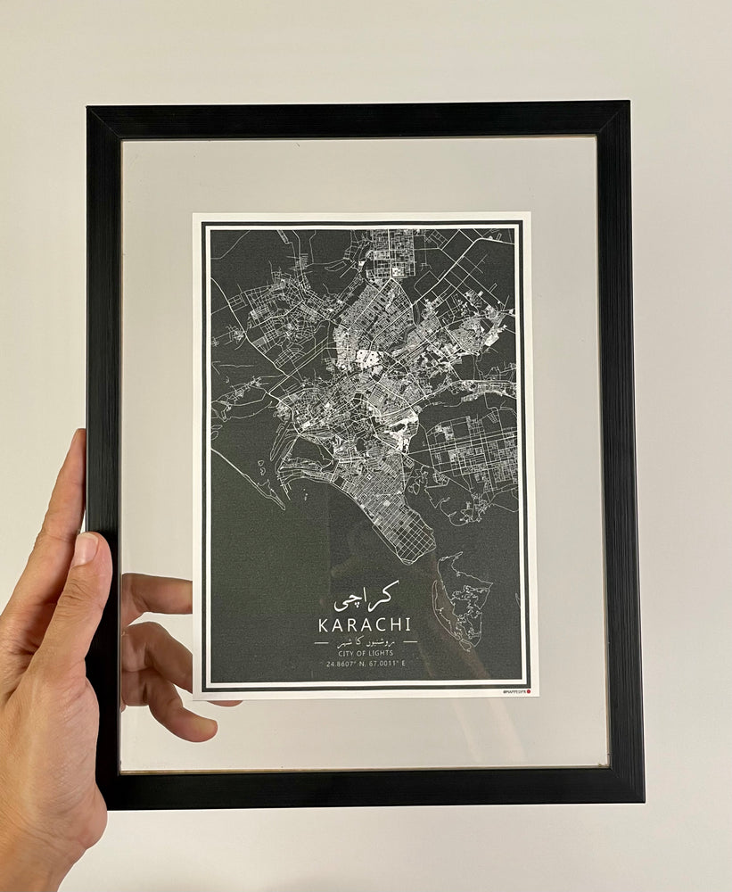 Karachi Frame (White on Black) Default - Plexi