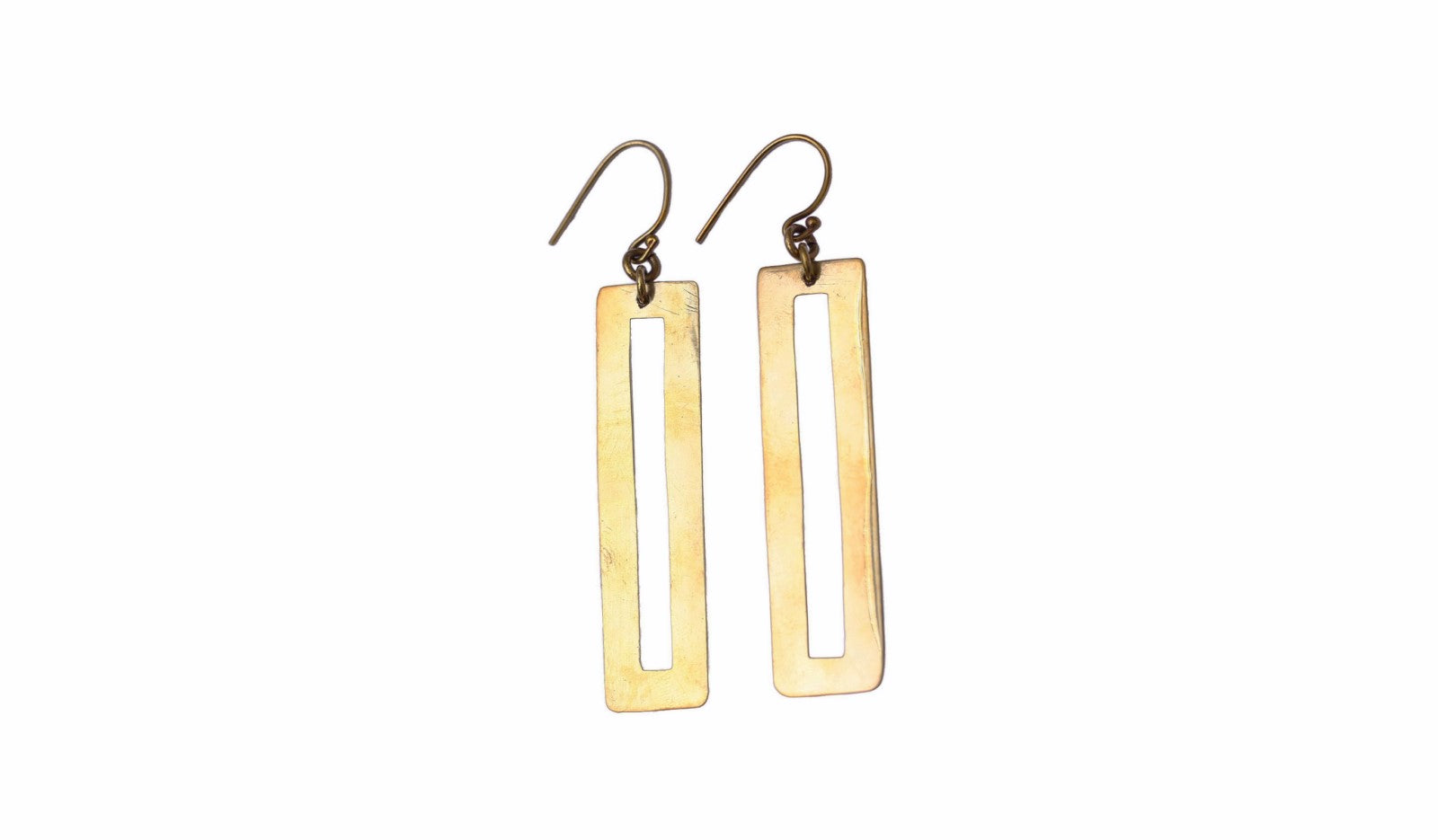 Brass Rectangle Shape Earrings