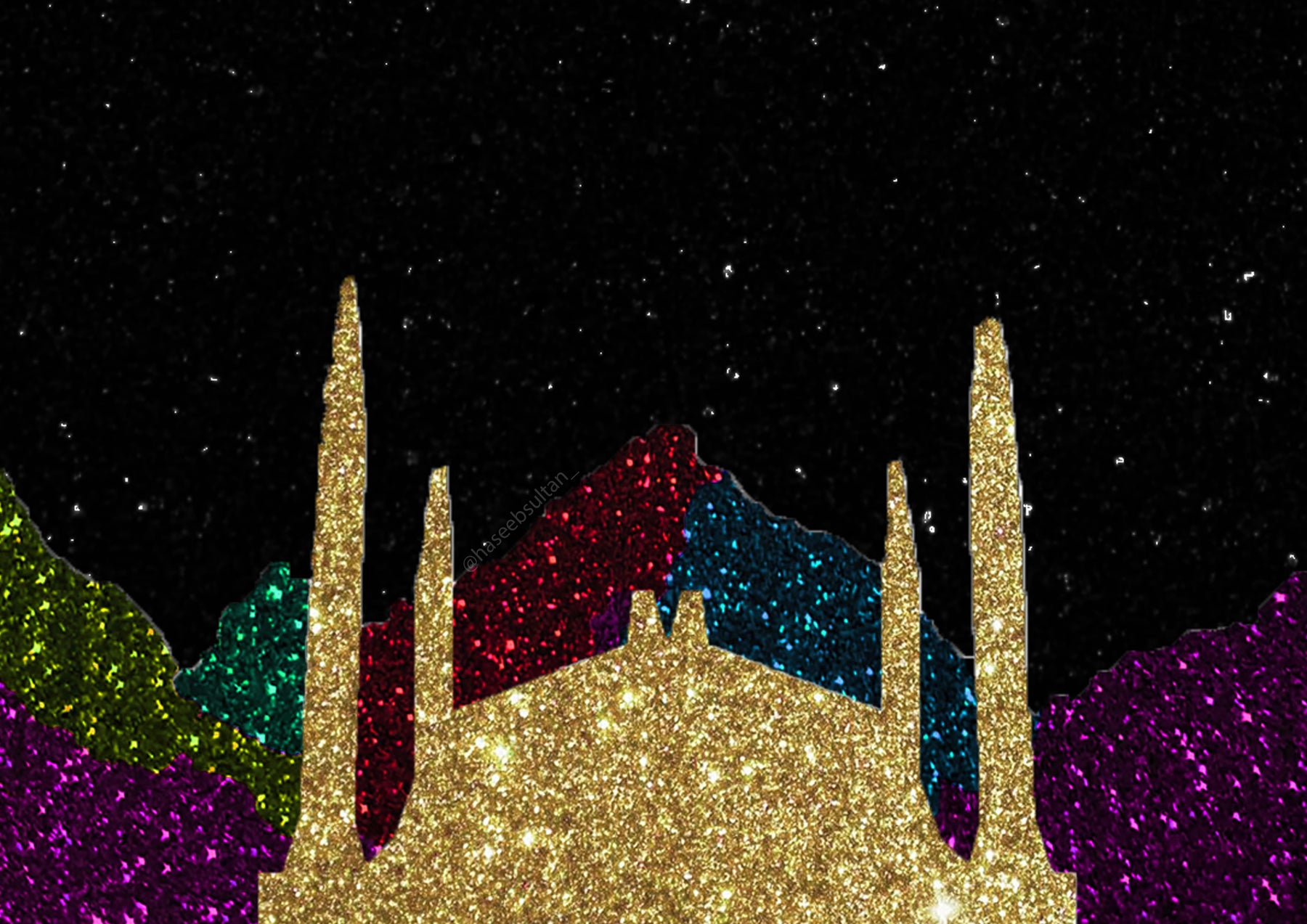 Glitter Faisal Mosque - Poster