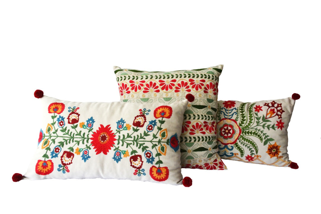 Hand Embroidered Cushion Cover