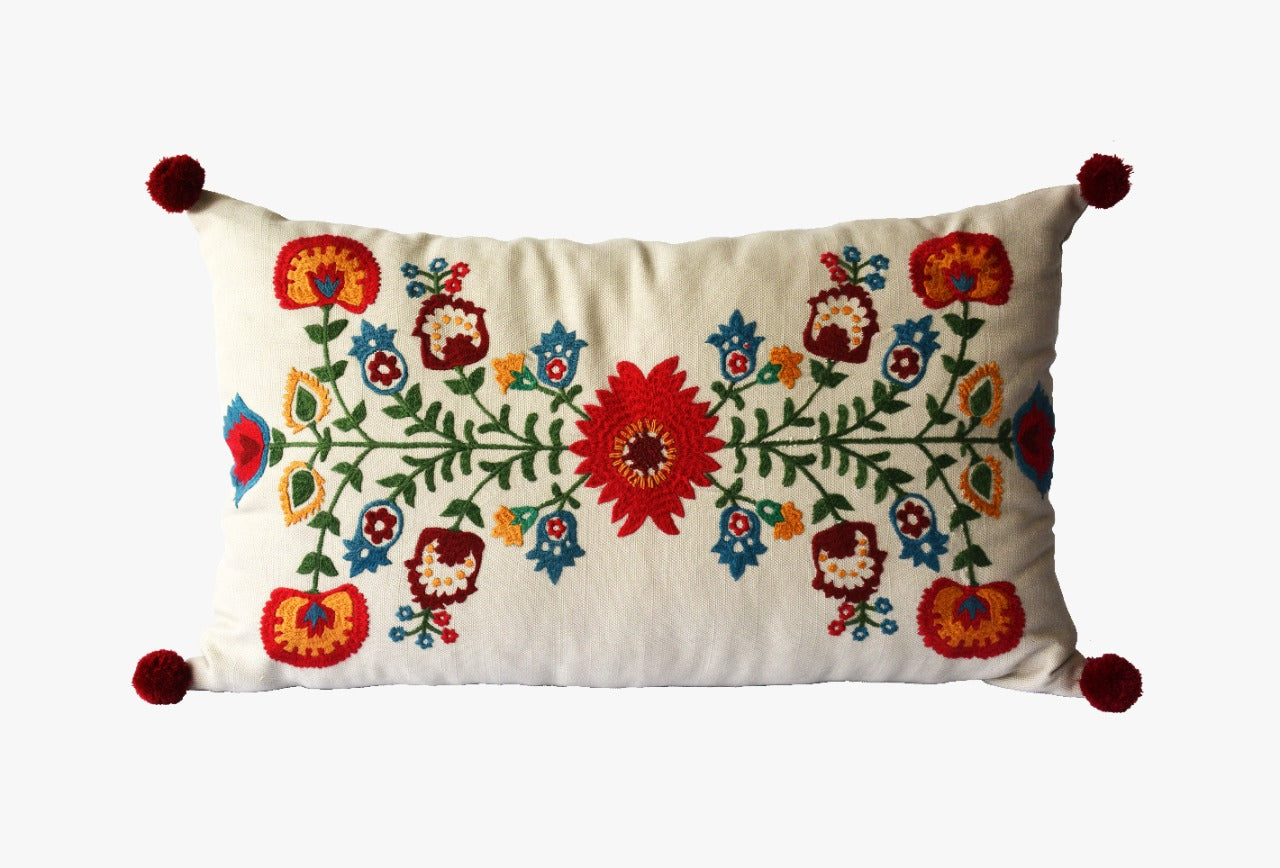 Hand Embroidered Cushion Cover