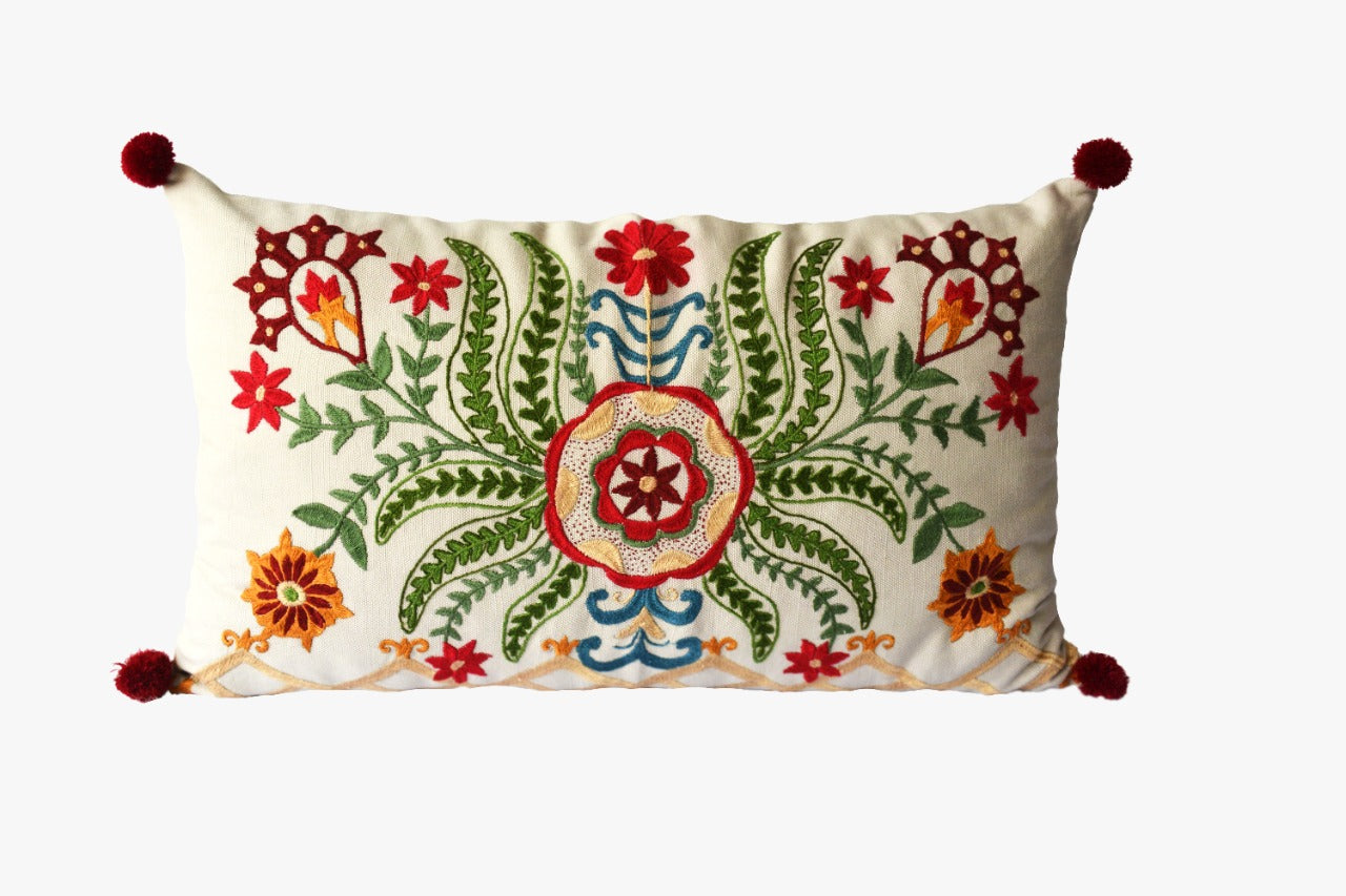 Hand Embroidered Cushion Cover