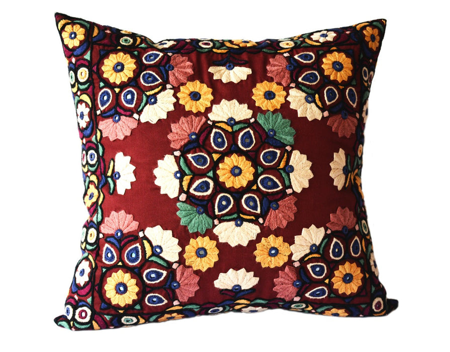 Hand Embroidered Cushion Cover