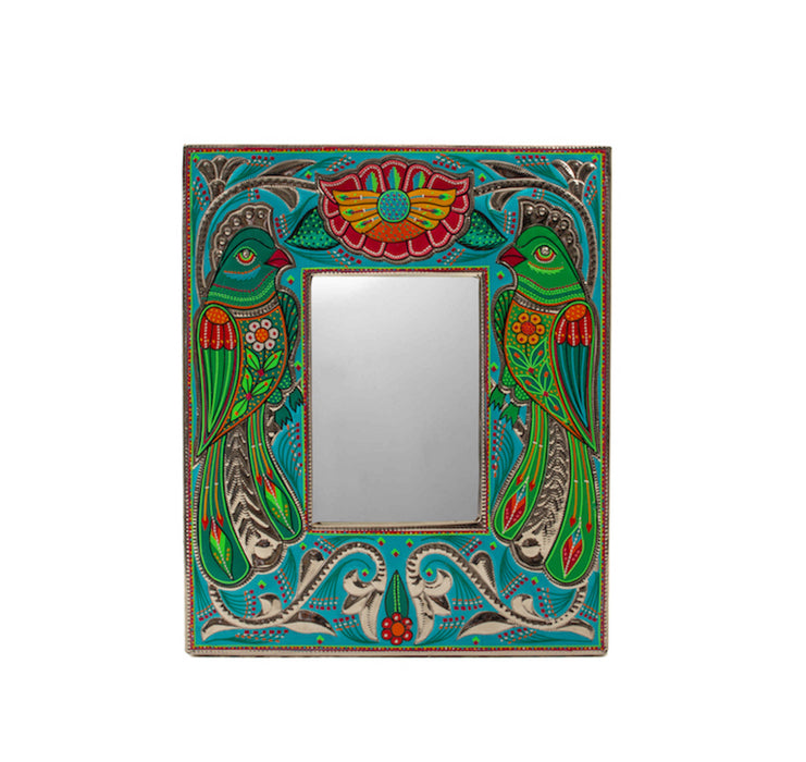 Medium Mirror Frame - Green Bird