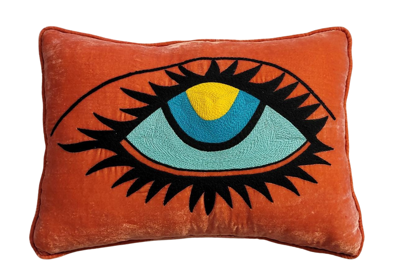 Embroidered Eye Cushion