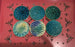 Round Ceramic Coasters - Turquoise Fern