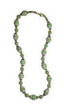 Green Paper and Serpentine Beaded Necklace
