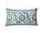 Hand Embroidered Cushion Cover - Aqua Suzani 3 - Flower Lumber Cushion