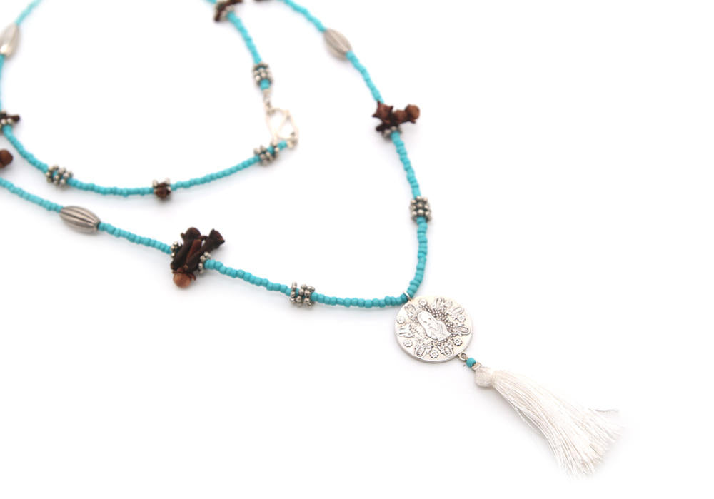 Turquoise Single Coin Necklace